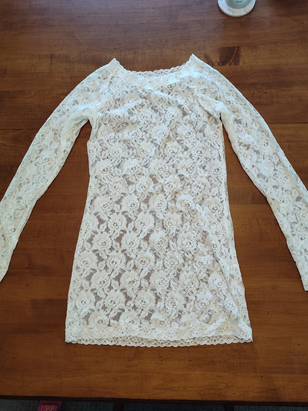 Vintage Women's White Lace Long-Sleeve Baby Doll